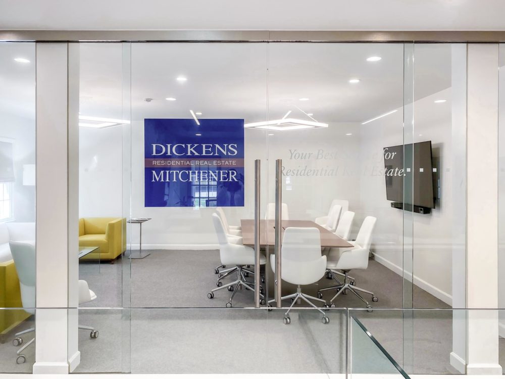 A boardroom inside the office of Dickens Mitchener Realty